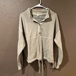 Old Nvay Olive Green Button up Sweatshirt